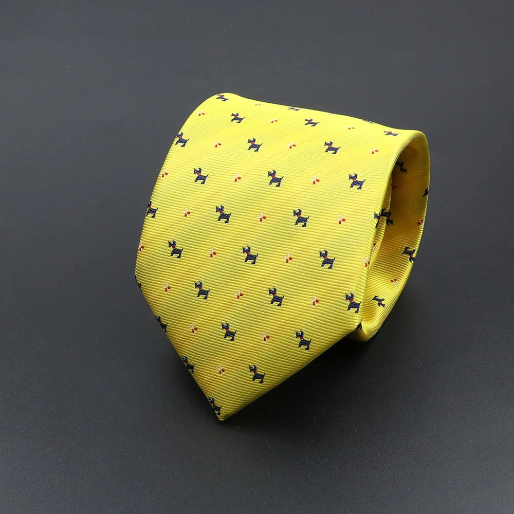 Southern Gentleman’s Fun Ties for Men – Cartoon Dog, Dots, Paisley, and Striped Designs