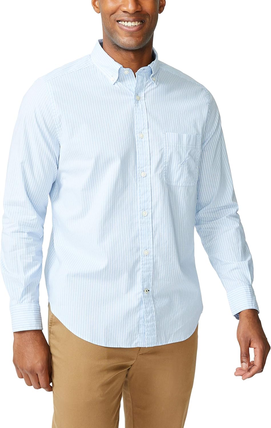 Nautica Men's Classic Fit Stretch Solid Long Sleeve Button Down Shirt