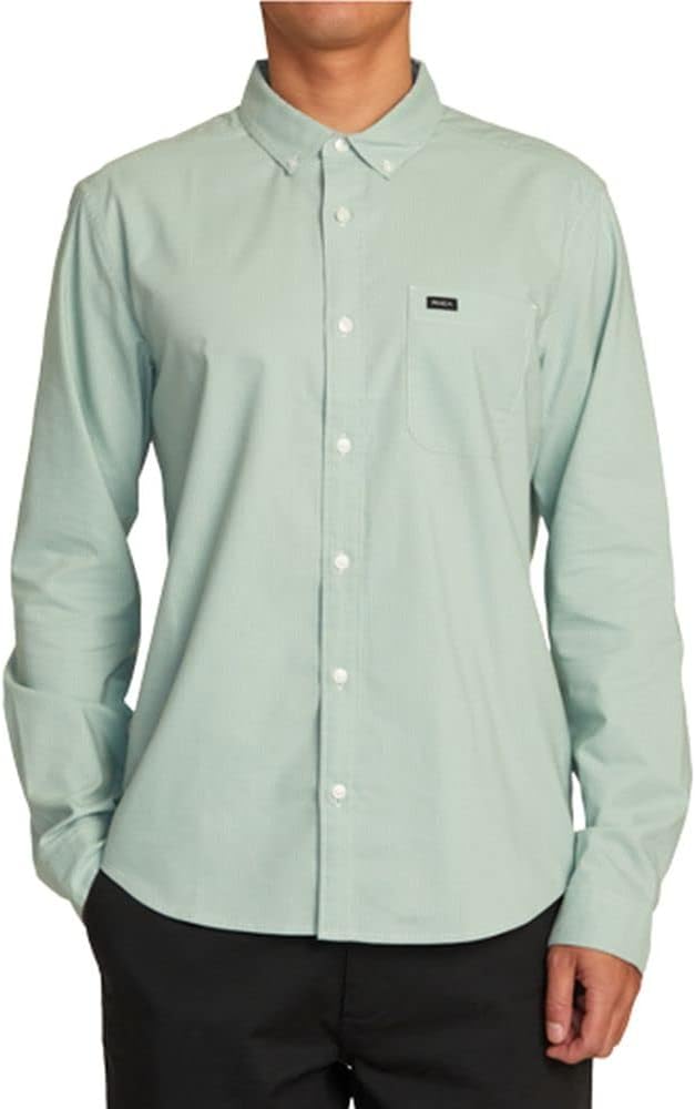 RVCA Men's Thatll Do Stretch Long Sleeve Woven Button Front Shirt