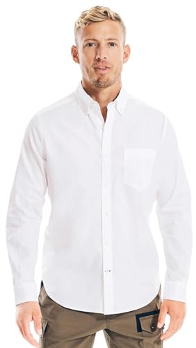 Nautica Men's Classic Fit Stretch Solid Long Sleeve Button Down Shirt