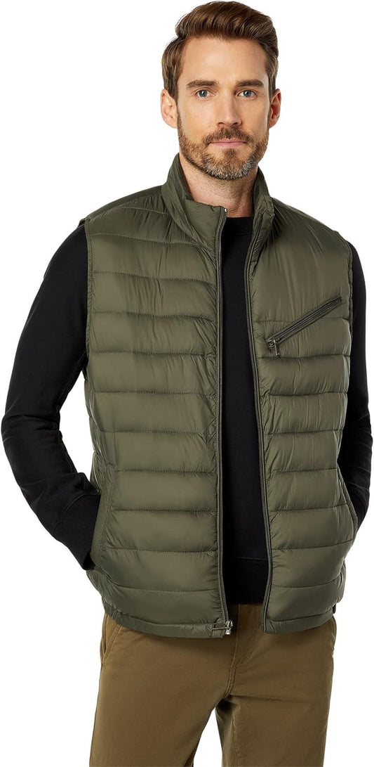 Cole Haan Men's Quilted Puffer Vest with Chest Zip Pocket