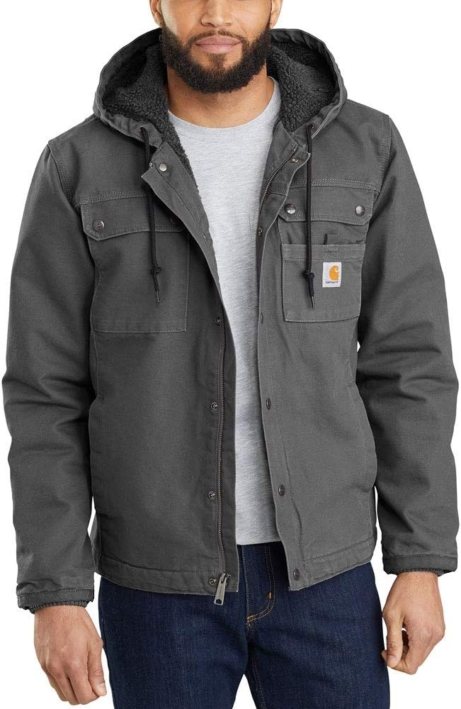 Carhartt Men's Relaxed Fit Washed Duck Sherpa-Lined Utility Jacket