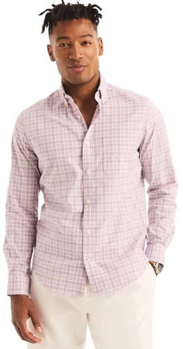 Nautica Men's Classic Fit Stretch Solid Long Sleeve Button Down Shirt