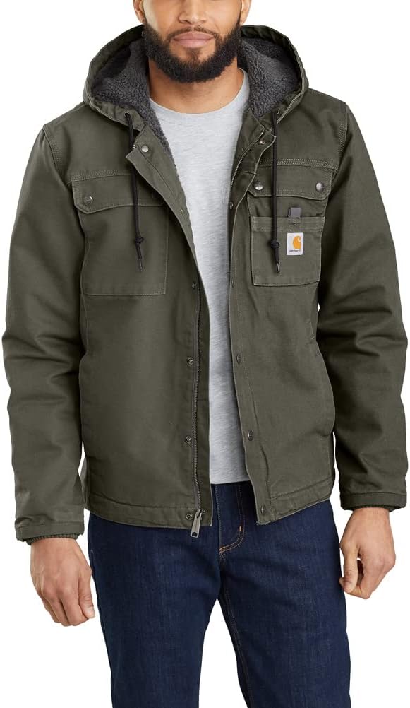 Carhartt Men's Relaxed Fit Washed Duck Sherpa-Lined Utility Jacket