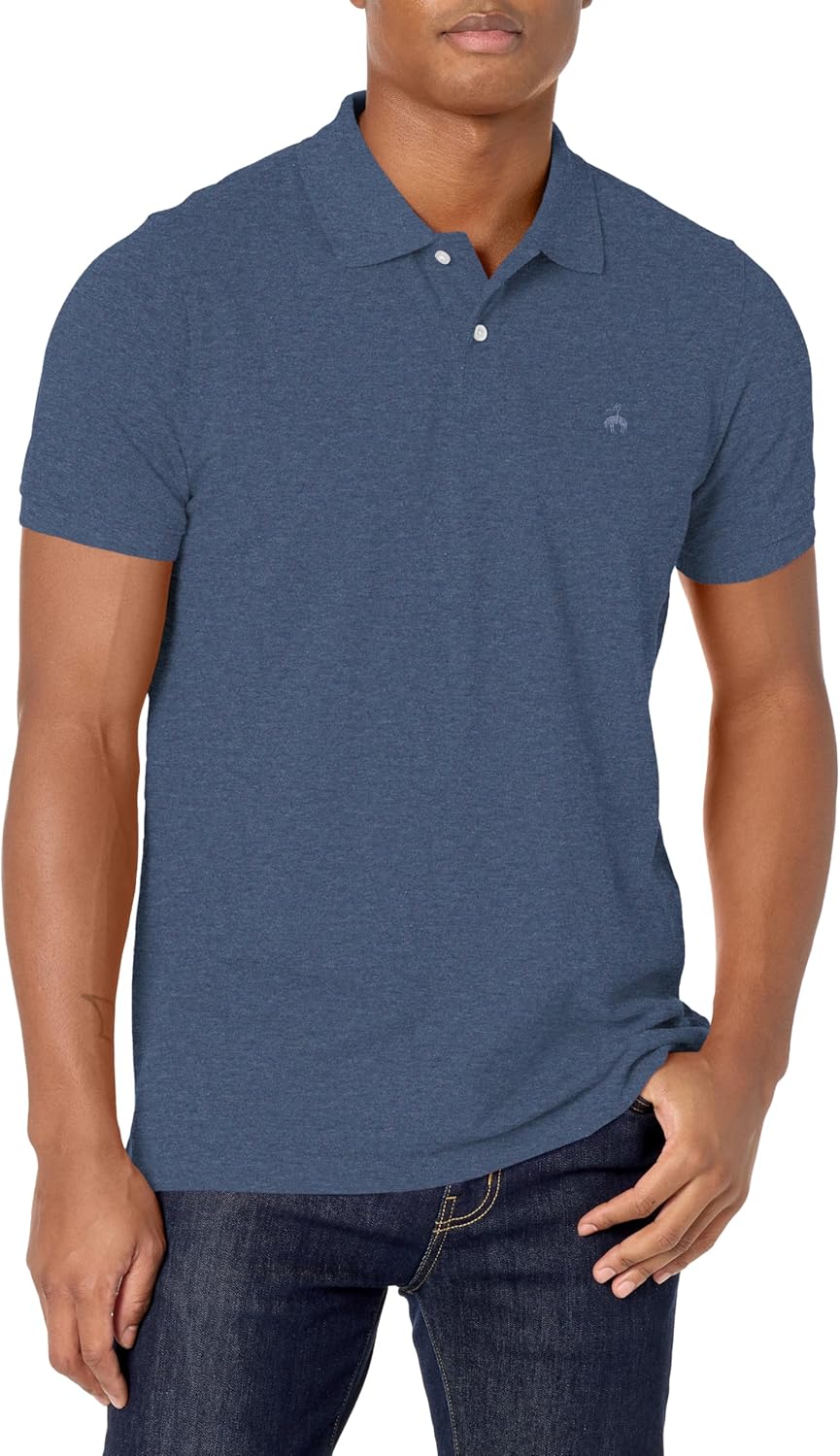 Brooks Brothers Men's Cotton Pique Stretch Logo Short Sleeve Polo Shirt