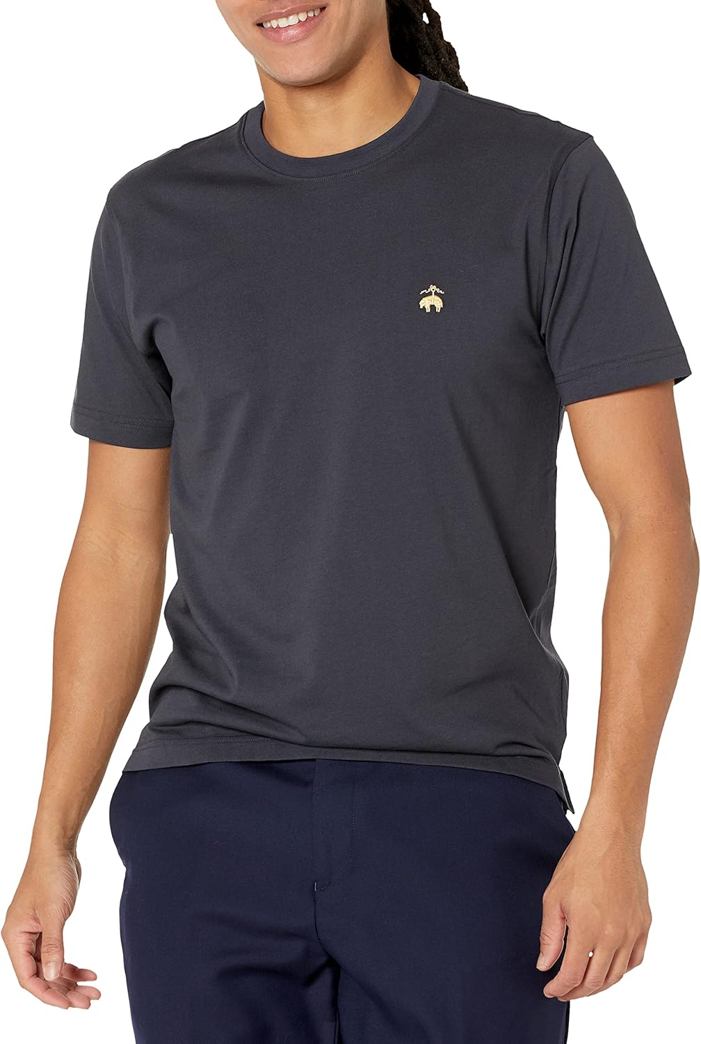 Brooks Brothers Men's Short Sleeve Cotton Crew Neck Logo T-Shirt