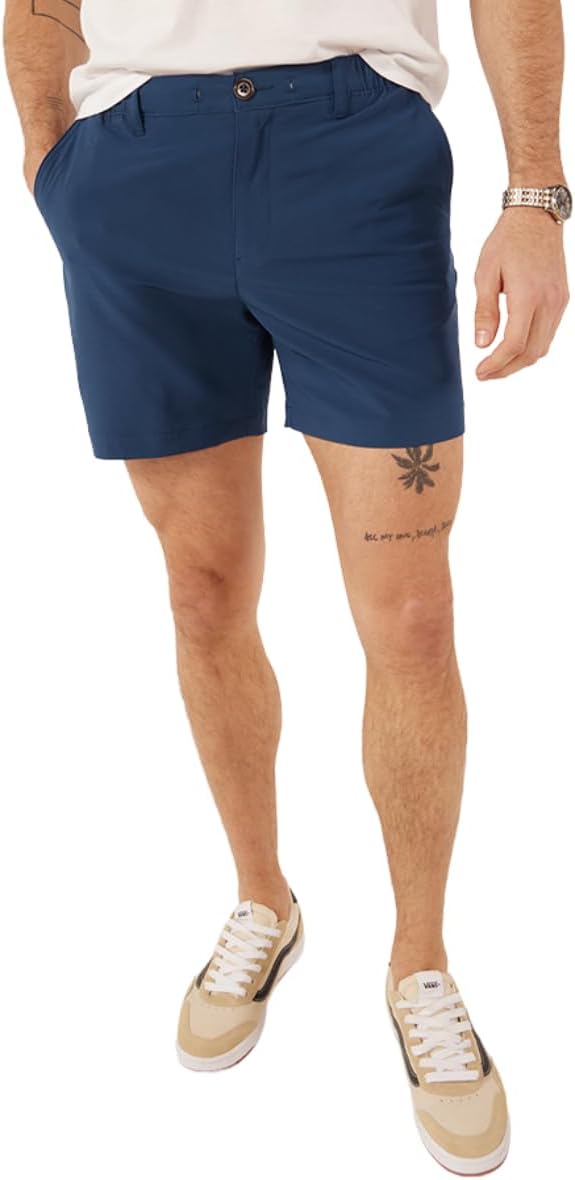 Chubbies Everywear Mens Shorts Casual 6-Inch Inseam, Elastic Waist, Water-Resistant, Zipper Pocket, Drawstring Secure Fit