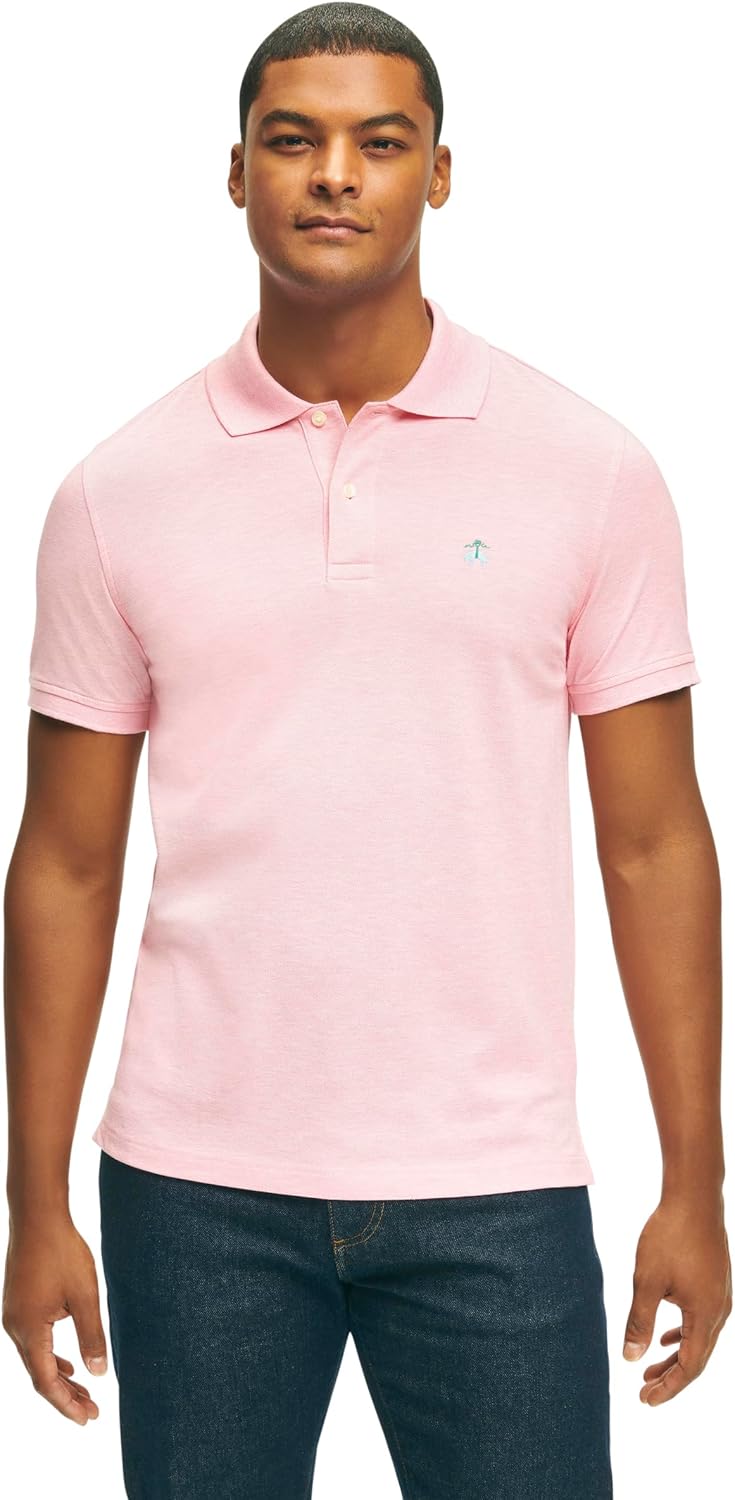 Brooks Brothers Men's Cotton Pique Stretch Logo Short Sleeve Polo Shirt