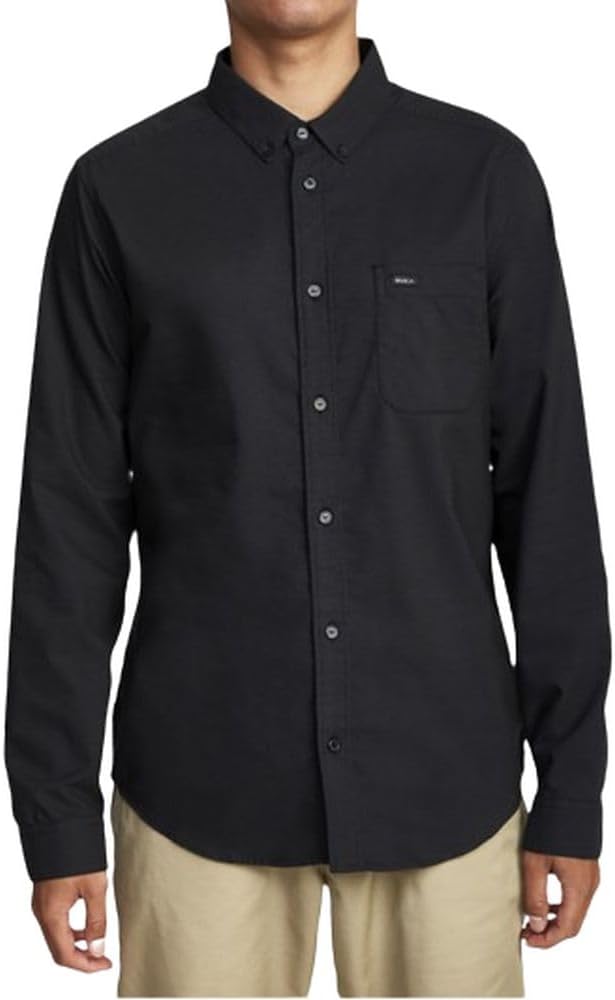 RVCA Men's Thatll Do Stretch Long Sleeve Woven Button Front Shirt