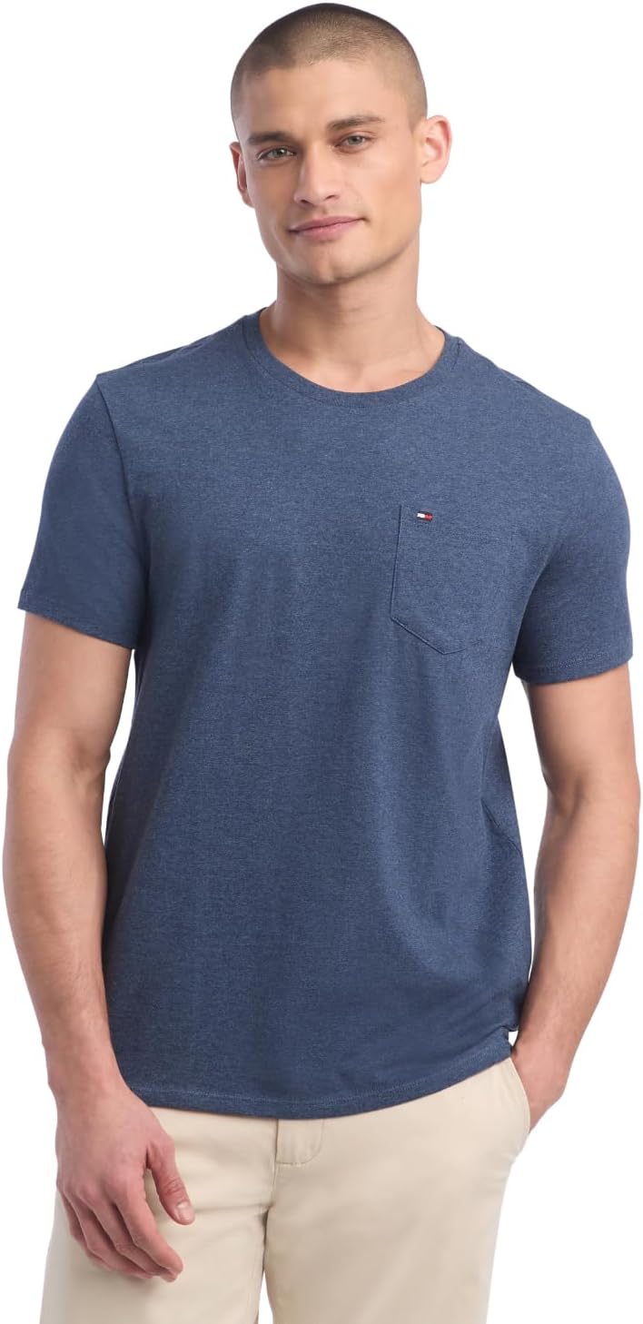 Tommy Hilfiger Men's Essential Short Sleeve Cotton Crewneck Pocket T-Shirt