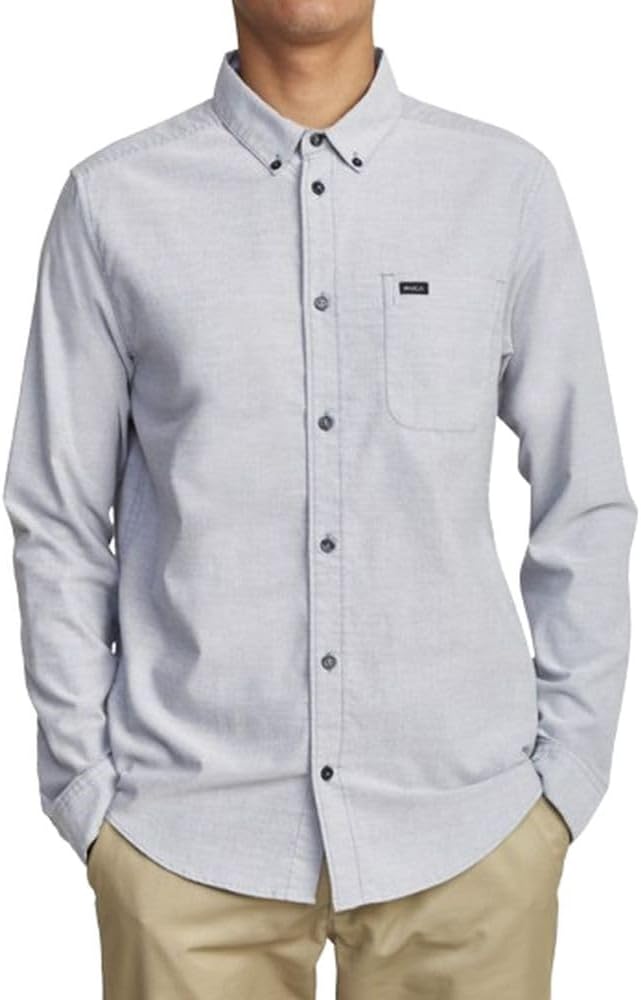 RVCA Men's Thatll Do Stretch Long Sleeve Woven Button Front Shirt