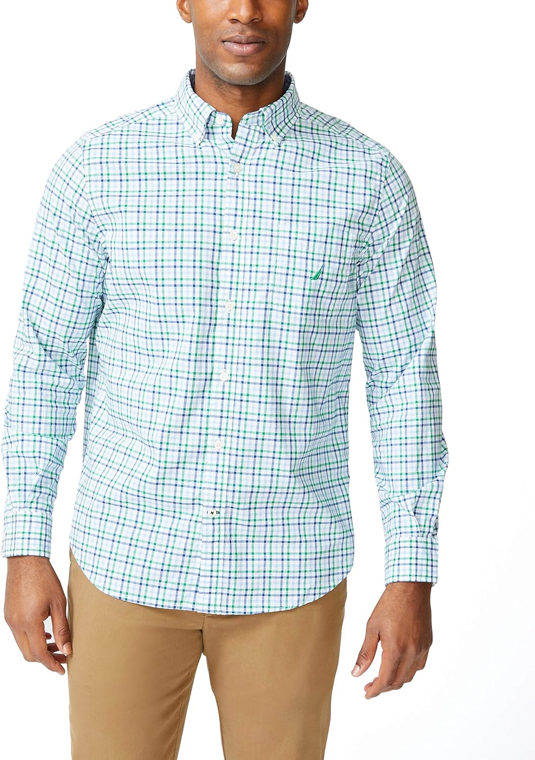 Nautica Men's Classic Fit Stretch Solid Long Sleeve Button Down Shirt