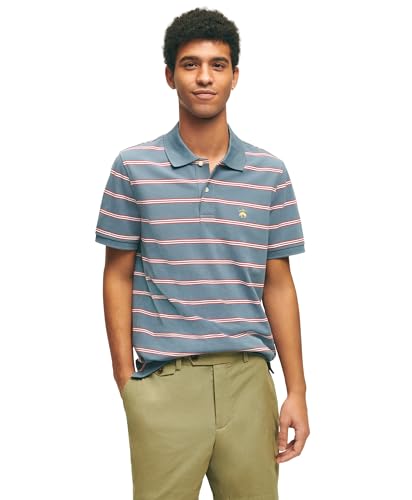 Brooks Brothers Men's Cotton Pique Stretch Logo Short Sleeve Polo Shirt