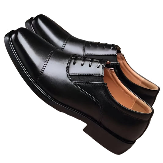 Southern Gentleman's Black Leather Social Shoes for Men - Classic Business & Official Dress Shoes - Elegant & Stylish for Spring & Autumn