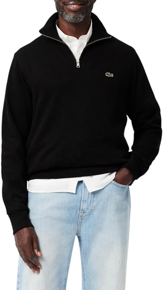 Lacoste Mens Long Sleeve Quarter Zip Cotton Sweatshirt