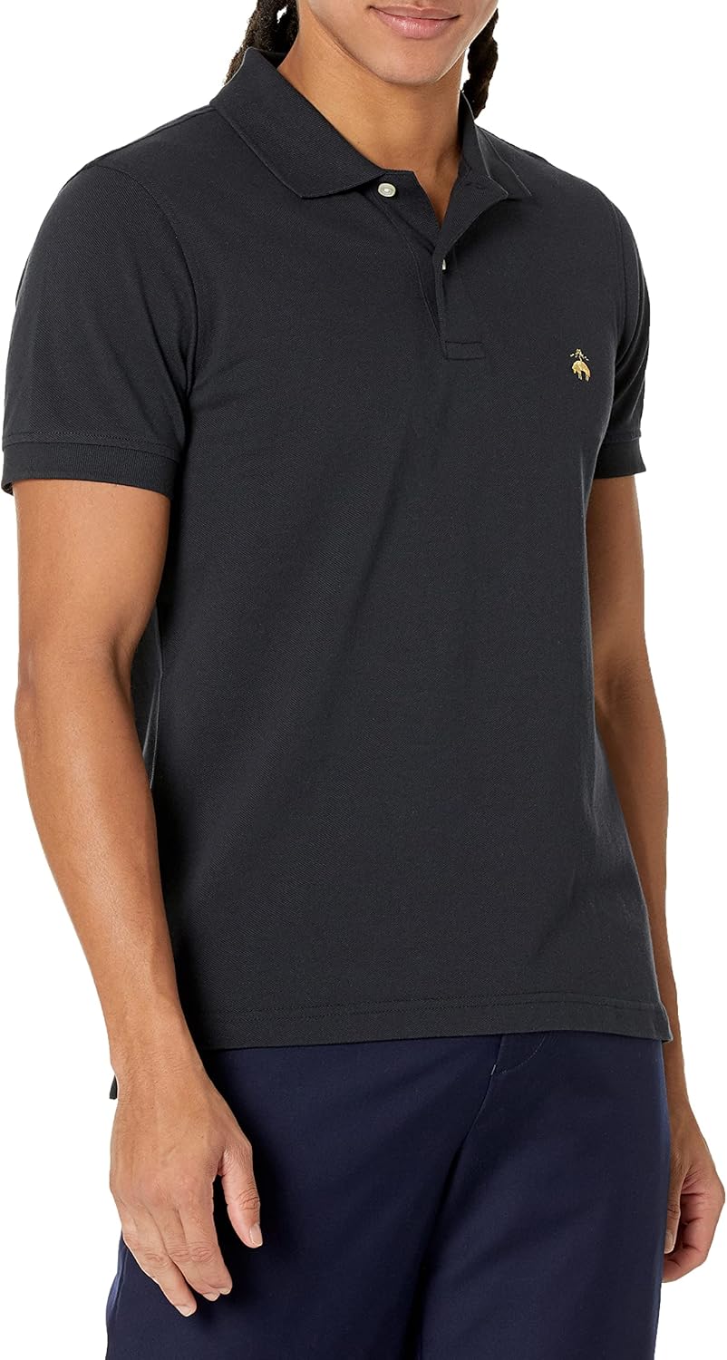 Brooks Brothers Men's Cotton Pique Stretch Logo Short Sleeve Polo Shirt