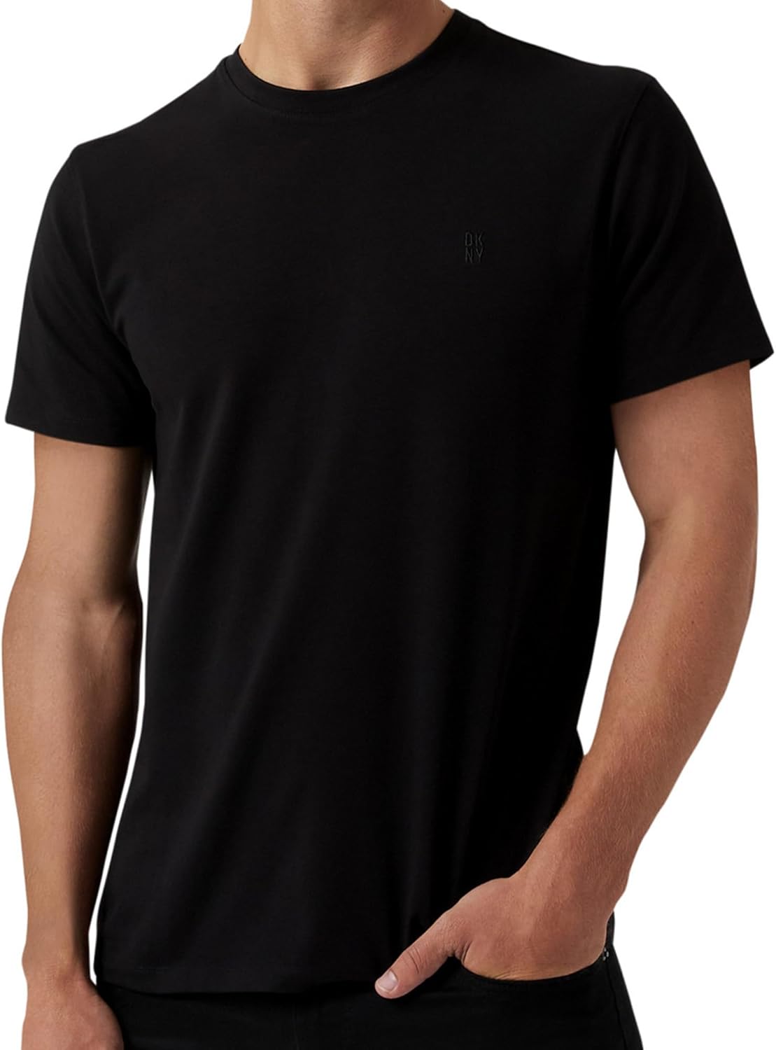 DKNY Mens T-Shirts - Luxury Men's T-Shirts | Classic Fitted Short Sleeve Crew Neck T-Shirts for Men | Plain Tshirts for Men