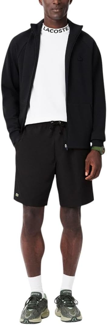 Lacoste Men's Sport Tennis Solid Diamond Weave Shorts