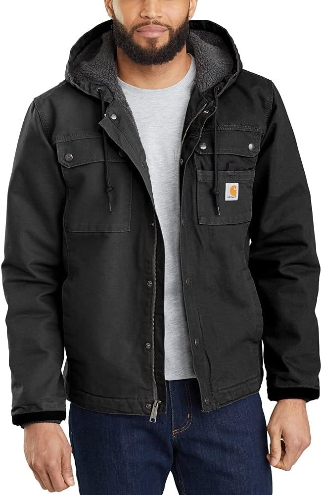 Carhartt Men's Relaxed Fit Washed Duck Sherpa-Lined Utility Jacket