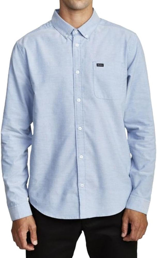 RVCA Men's Thatll Do Stretch Long Sleeve Woven Button Front Shirt