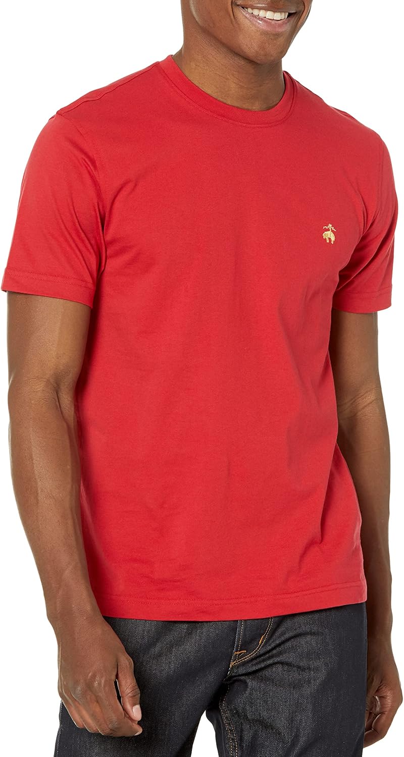 Brooks Brothers Men's Short Sleeve Cotton Crew Neck Logo T-Shirt