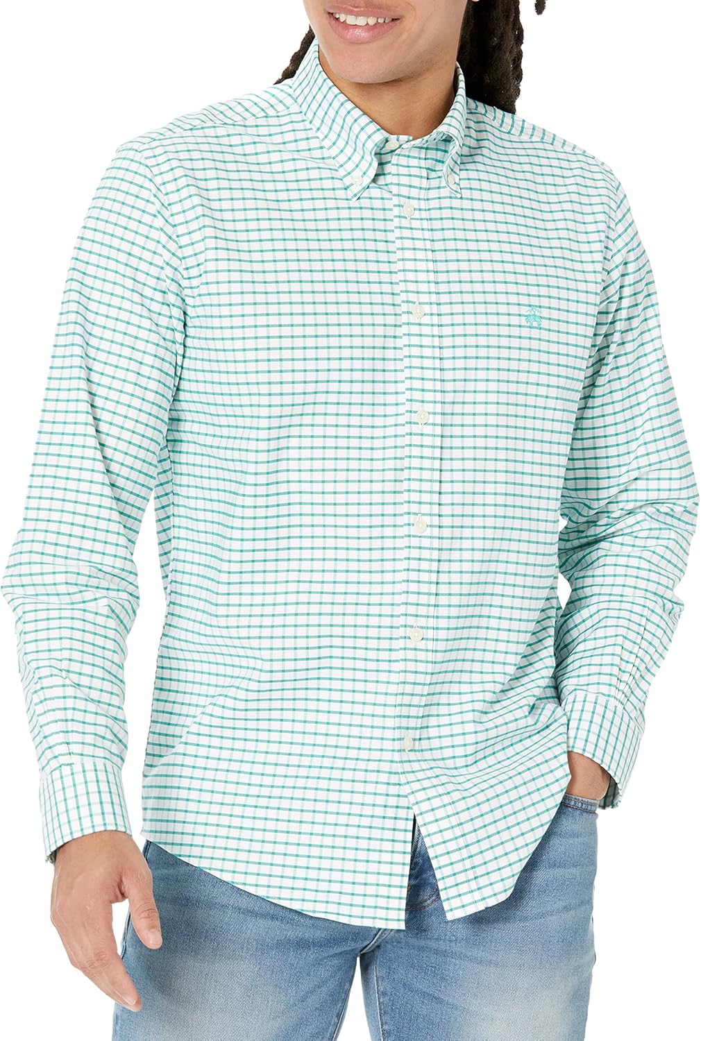 Brooks Brothers Men's Non-Iron Long Sleeve Button Down Sport Shirt