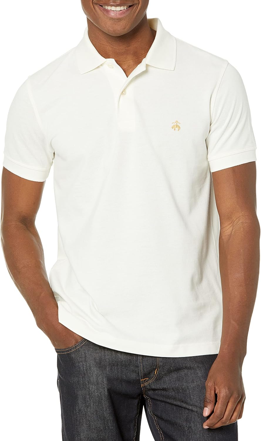 Brooks Brothers Men's Cotton Pique Stretch Logo Short Sleeve Polo Shirt