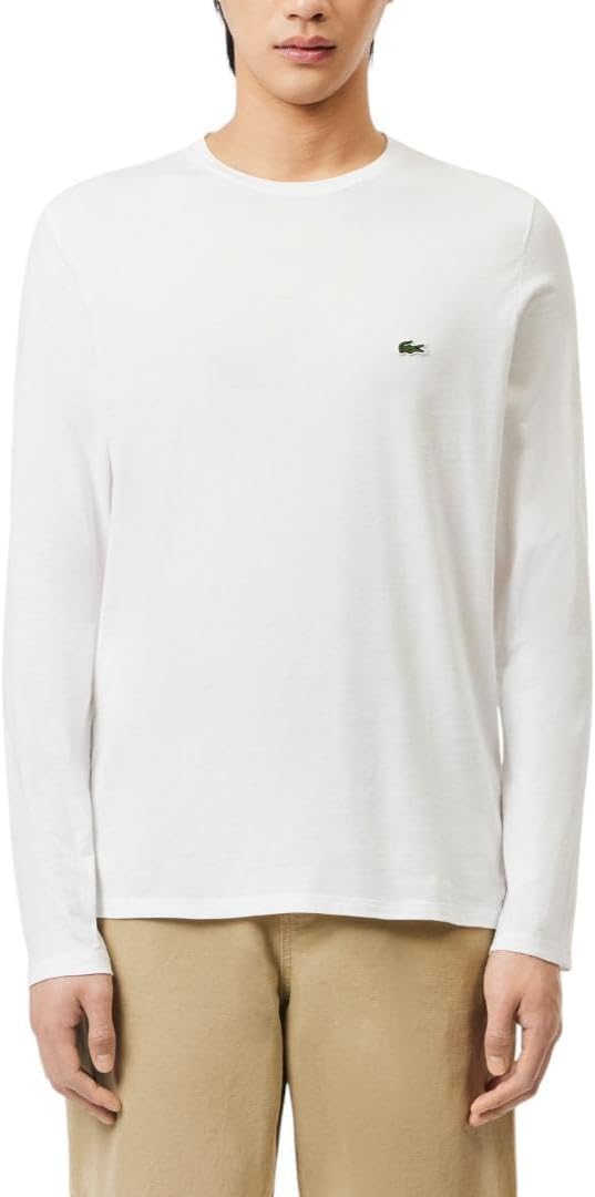 Lacoste Men's Long Sleeve Jersey Pima Regular Fit Crewneck T-Shirt