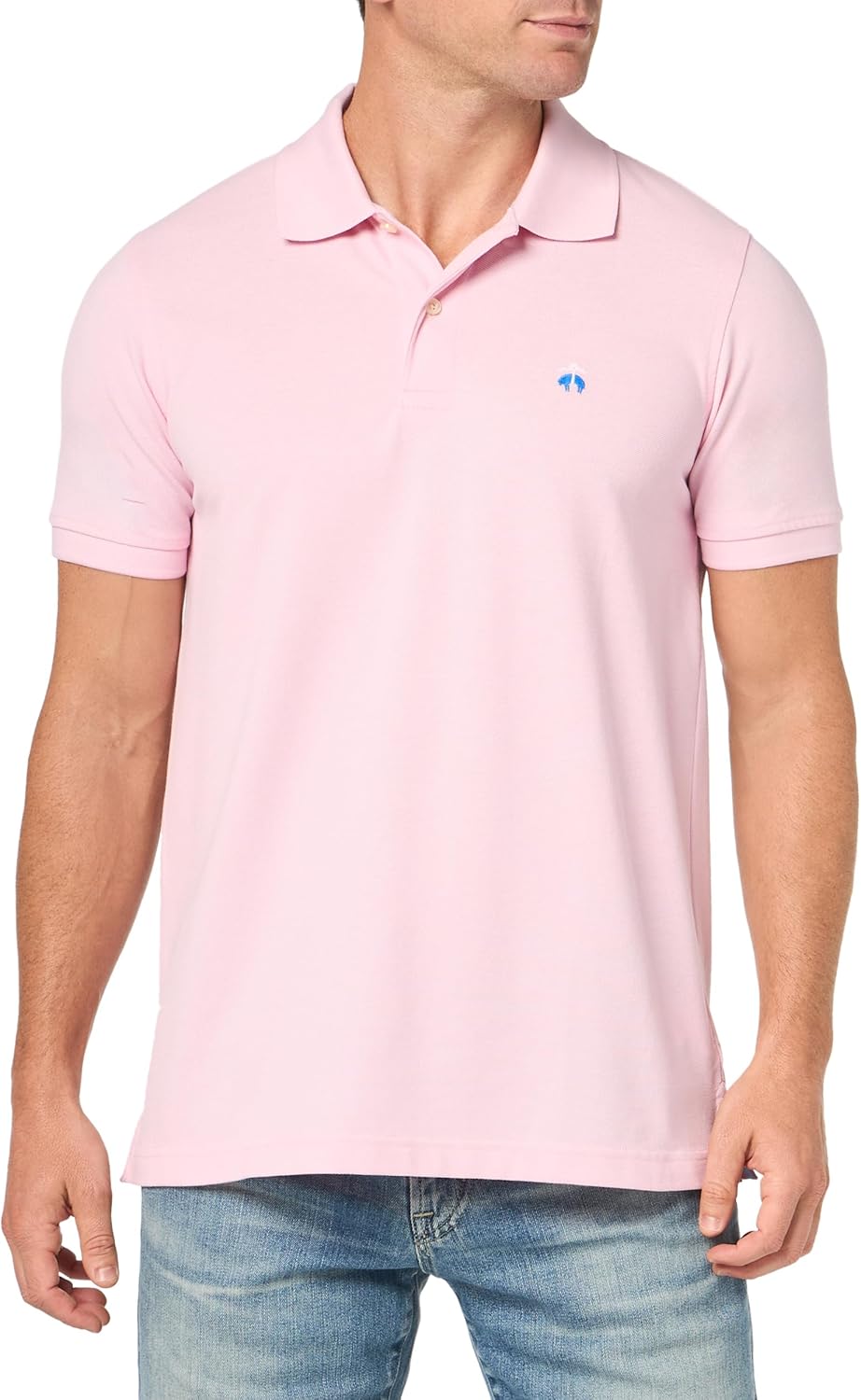 Brooks Brothers Men's Cotton Pique Stretch Logo Short Sleeve Polo Shirt