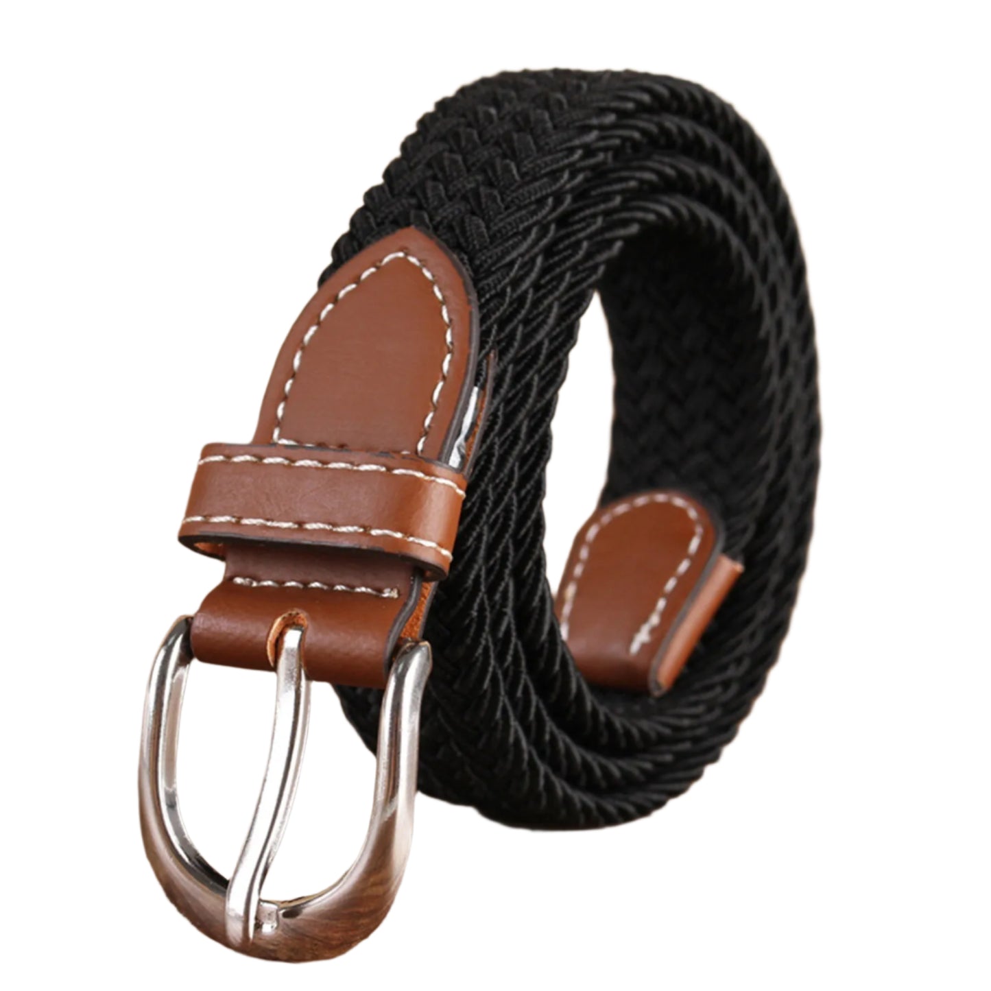 Magnolia Threads 35mm Stretch Belt - Braided Elastic Woven Men's Belt for Jeans