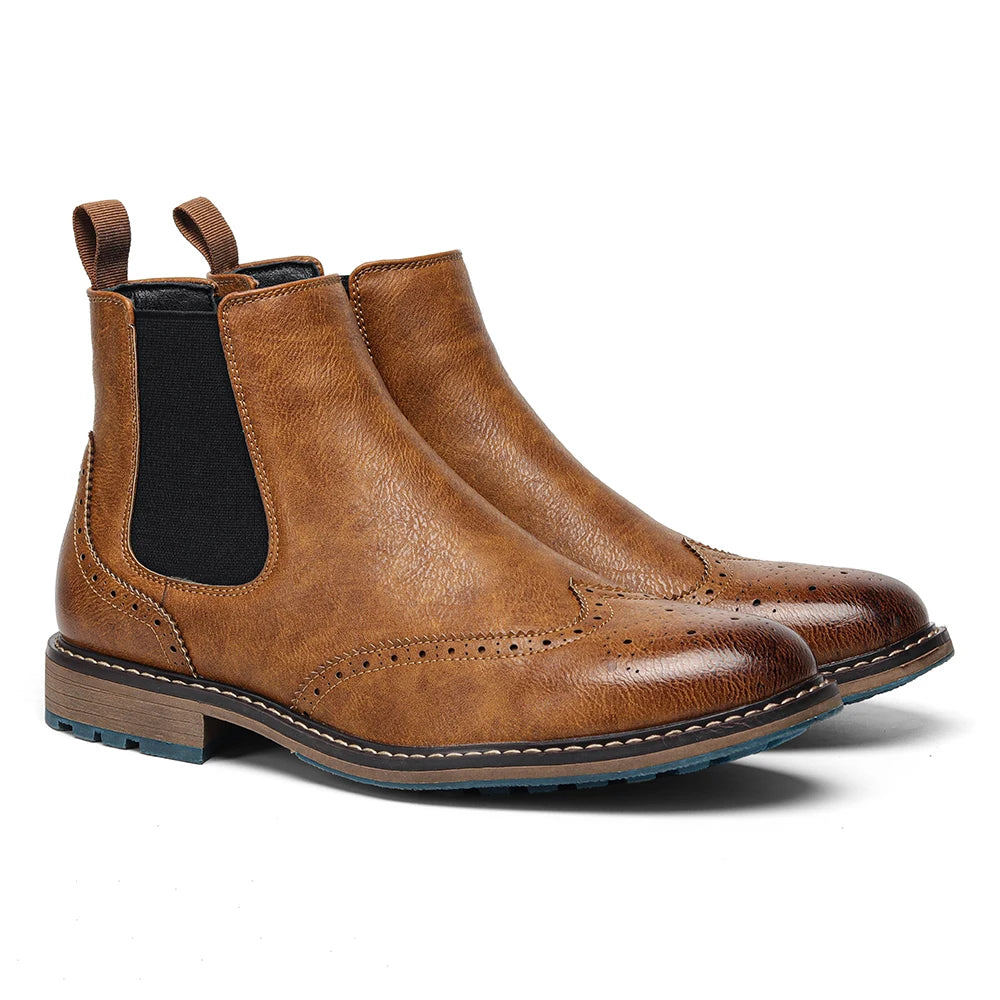 The Savannah Collection: Brogue Chelsea Men Boots