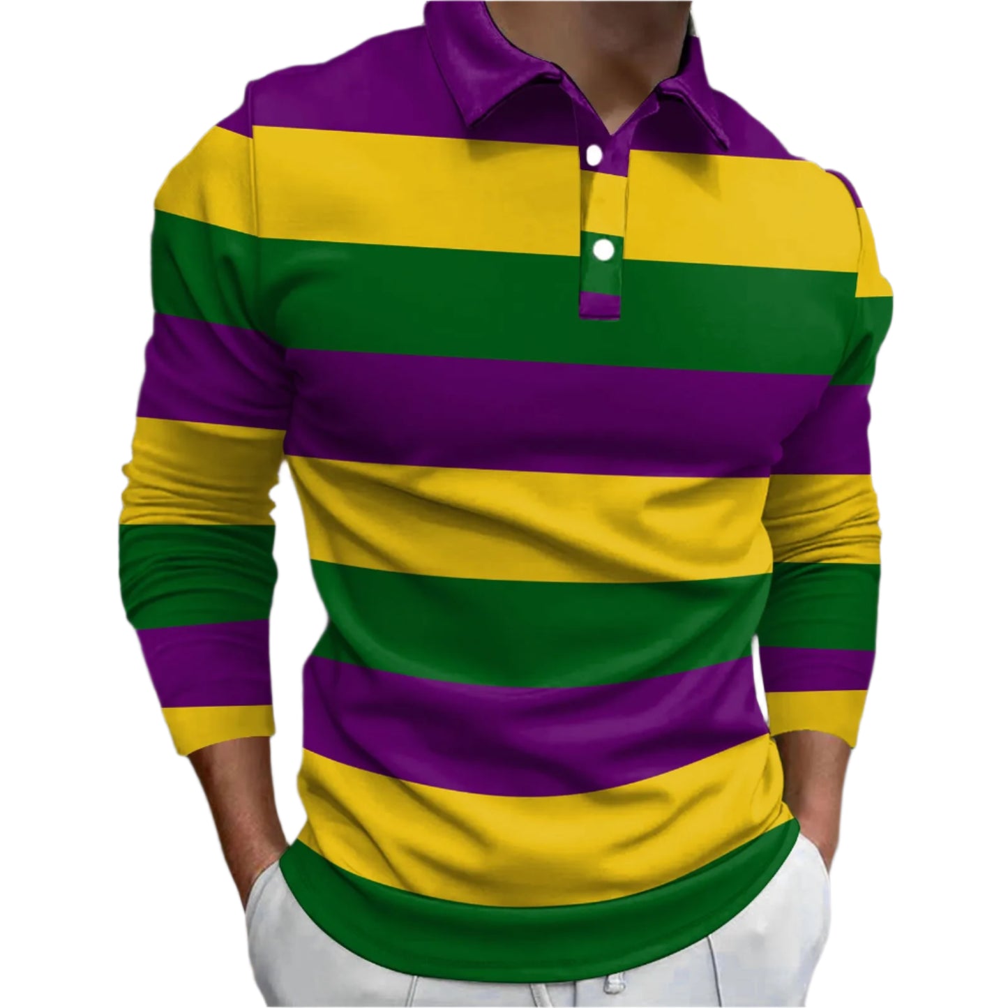 Southern Peacock Mardi Gras Polo Shirt