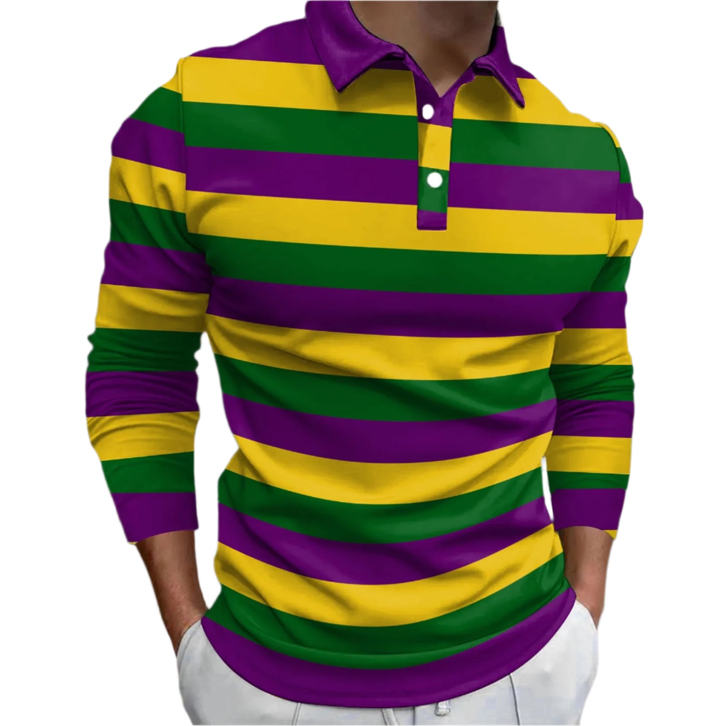 Southern Peacock Mardi Gras Polo Shirt